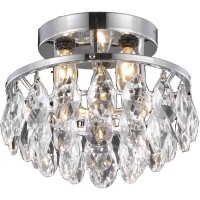 Living District Ld9805F10C-872 10 In Clara 3 Lights Flush Mount Ceiling Light Chrome