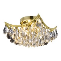 Living District Ld9800F10G-872 10 In Clara 4 Lights Flush Mount Ceiling Light Gold