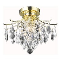 Living District Ld8100F16G 12 In Amelia 3 Lights Flush Mount Ceiling Light Gold