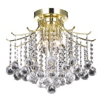 Living District Ld8200F17G 12 In Amelia 3 Lights Flush Mount Ceiling Light Gold