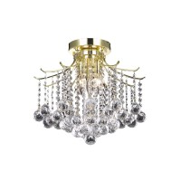 Living District Ld8200F17G 12 In Amelia 3 Lights Flush Mount Ceiling Light Gold