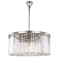 Elegant Lighting 1238D31Pn-Rc 135 X 315 In Sydney 8 Light Polished Nickel Chandelier