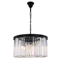 Elegant Lighting 1238D26Mb-Rc 135 X 26 In Sydney 8 Light Matte Black Chandelier