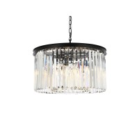 Elegant Lighting 1238D26Mb-Rc 135 X 26 In Sydney 8 Light Matte Black Chandelier