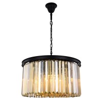 Elegant Lighting 1238D26Mb-Gt-Rc 135 X 26 In Sydney 8 Light Matte Black Chandelier