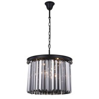 Elegant Lighting 1238D20Mb-Ss-Rc 135 X 20 In Sydney 6 Light Matte Black Pendant