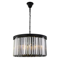 Elegant Lighting 1238D26Mb-Ss-Rc 135 X 26 In Sydney 8 Light Matte Black Chandelier