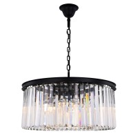 Elegant Lighting 1238D31Mb-Rc 135 X 315 In Sydney 8 Light Matte Black Chandelier