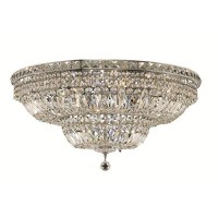 Elegant Lighting V2528F30C-Rc Tranquil 18 Light Flush Mount, Royal Cut Crystals - Chrome