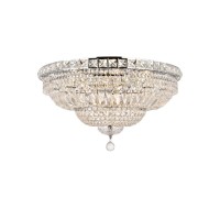 Elegant Lighting V2528F24C-Rc Tranquil 12 Light Flush Mount Royal Cut Crystals - Chrome