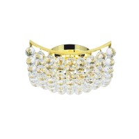 Elegant Lighting V9800F14G-Rc Corona 4 Light Flush Mount Royal Cut Crystals - Gold