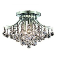 Elegant Lighting V8000F19C-Rc Toureg 6 Light Flush Mount Royal Cut Crystals - Chrome