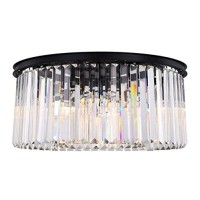 Urban Classic 1238F31Mb-Rc Sydney 8 Light Flush Mount Royal Cut Crystals - Matte Black