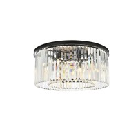 Urban Classic 1238F31Mb-Rc Sydney 8 Light Flush Mount Royal Cut Crystals - Matte Black