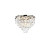 Urban Classic 1231F32Pn-Rc Sydney 17 Light Flush Mount Royal Cut Crystals - Polished Nickel