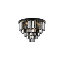 Urban Classic 1231F32Mb-Ss-Rc Sydney 17 Light Flush Mount Royal Cut Crystals - Matte Black