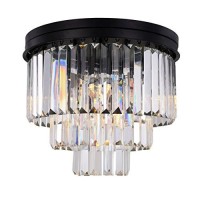 Urban Classic 1231F20Mb-Rc Sydney 9 Light Flush Mount Royal Cut Crystals - Matte Black