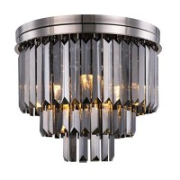 Urban Classic 1231F20Pn-Ss-Rc Sydney 9 Light Flush Mount Royal Cut Crystals - Polished Nickel