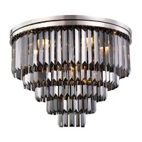 Urban Classic 1231F32Pn-Ss-Rc Sydney 17 Light Flush Mount Royal Cut Crystals - Polished Nickel