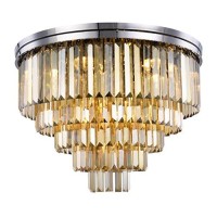 Urban Classic 1231F32Pn-Gt-Rc Sydney 17 Light Flush Mount Royal Cut Crystals - Polished Nickel