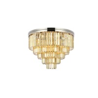 Urban Classic 1231F32Pn-Gt-Rc Sydney 17 Light Flush Mount Royal Cut Crystals - Polished Nickel