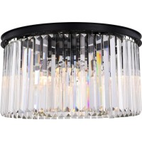 Urban Classic 1238F26Mb-Rc Sydney 8 Light Flush Mount Royal Cut Crystals - Matte Black