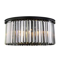 Urban Classic 1238F31Mb-Ss-Rc Sydney 8 Light Flush Mount Royal Cut Crystals - Matte Black