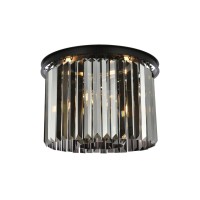 Urban Classic 1238F20Mb-Ss-Rc Sydney 6 Light Flush Mount Royal Cut Crystals - Matte Black