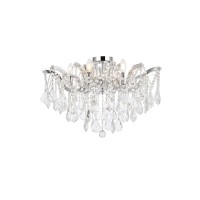 Elegant Lighting 2800F24C-Rc Maria Theresa 6 Light Flush Mount Royal Cut Crystals - Chrome