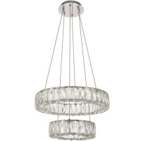 Elegant Lighting 3503G18C 12 X 177 In Monroe Integrated Led Chip Light Chrome Pendant