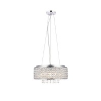 Elegant Lighting V2914D16C-Rc 5 X 16 In Amelie 6 Light Chrome Pendant - Royal Cut Crystals