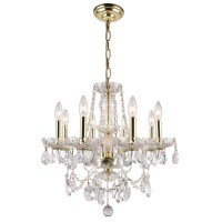 Elegant Lighting V7838D20G-Rc 20 X 20 In Princeton 8 Light Gold Chandelier - Royal Cut Crystals