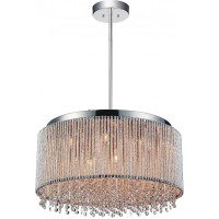 14 Light Drum Shade Chandelier With Chrome Finish