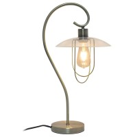 Lalia Home Modern Metal Scroll Table Lamp, Antique Brass