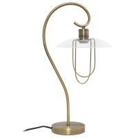 Lalia Home Modern Metal Scroll Table Lamp, Antique Brass