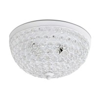 Lalia Home Crystal Glam 2 Light Ceiling Flush Mount, White