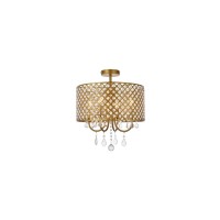 Living District Ld710F17Br 17 In Elise Flush Mount In Brass - 19 In