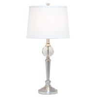 Brushed Nickel 3 Pack Lamp Set With Crystal Accented Base (2Table, 1Floor Lamp)