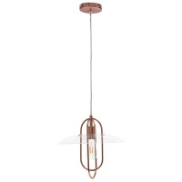 Lalia Home 1 Light Elongated Design Metal Pendant Light With Clear Glass Shade - Rose Gold