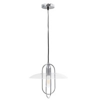 Lalia Home 1 Light Elongated Design Metal Pendant Light With Clear Glass Shade - Chrome