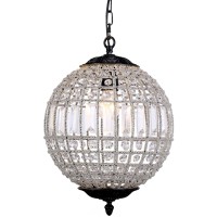 Elegant Lighting 1205D12Db-Rc 12 Dia X 185 H In Olivia Pendant Lamp - Dark Bronze Royal Cut Crystal Clear