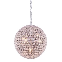 Elegant Lighting V2102D14C-Rc 14 X 14 In Cabaret 5 Light Chrome Pendant