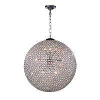 Elegant Lighting V2102D24C-Rc 24 X 24 In Cabaret 12 Light Chrome Pendant - Royal Cut Crystals