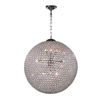 Elegant Lighting V2102D24C-Rc 24 X 24 In Cabaret 12 Light Chrome Pendant - Royal Cut Crystals