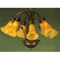 Meyda Tiffany 11601 20 In W Amber Pond Lily 7-Light Chandelier