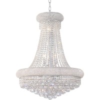 Elegant Lighting 1800D24C-Rc 24 D X 32 In Primo Collection Hanging Fixture - Royal Cut- Chrome