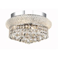 Elegant Lighting 1800F12C-Rc 12 D X 6 In Primo Collection Flush Mount - Royal Cut- Chrome