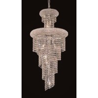 Elegant Lighting 1800Sr16C-Rc 16 D X 36 In Spiral Collection Hanging Fixture - Royal Cut- Chrome