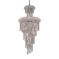 Elegant Lighting 1800Sr16C-Rc 16 D X 36 In Spiral Collection Hanging Fixture - Royal Cut- Chrome