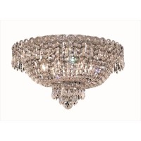 Elegant Lighting 1900F18C-Rc 18 D X 10 In Century Collection Flush Mount - Royal Cut- Chrome